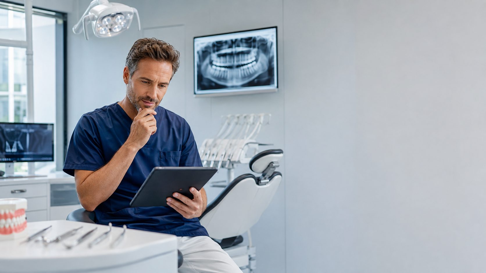 Chirurgien-dentiste et expert-comptable échangeant sur l'organisation d'un cabinet