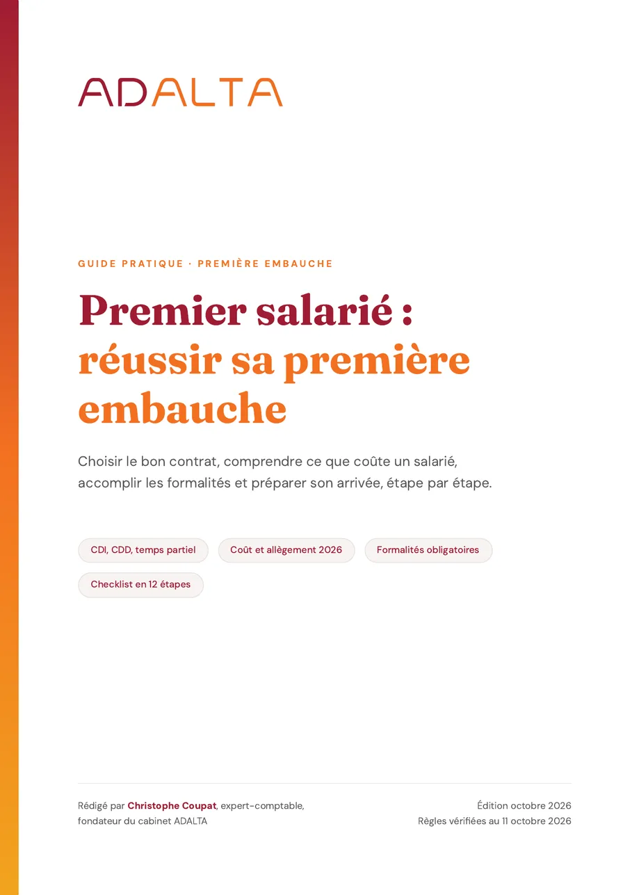 Couverture du guide ADALTA : premier salarié, réussir sa première embauche