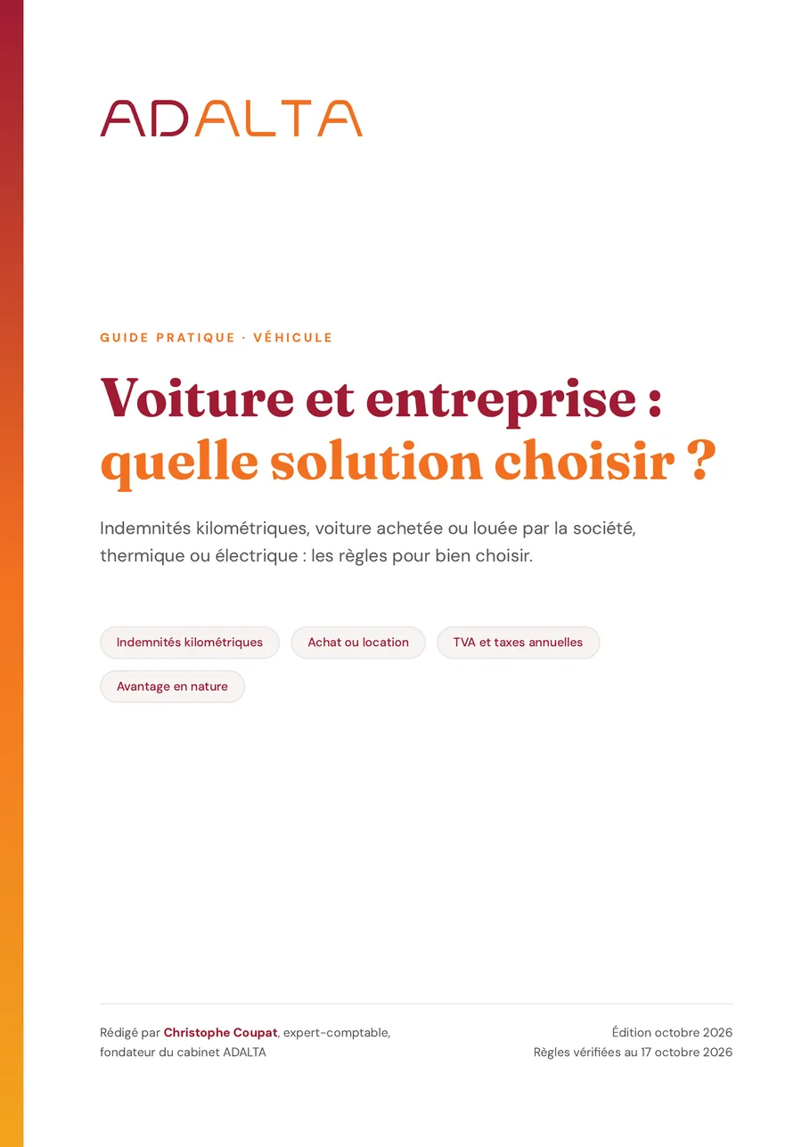 Couverture du guide ADALTA : voiture et entreprise, quelle solution choisir ?